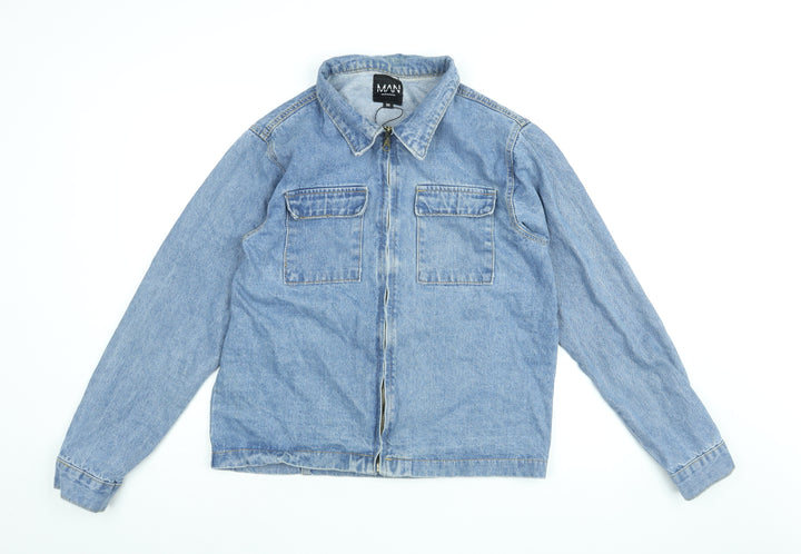 Boohoo Mens Blue Jacket Size M Zip
