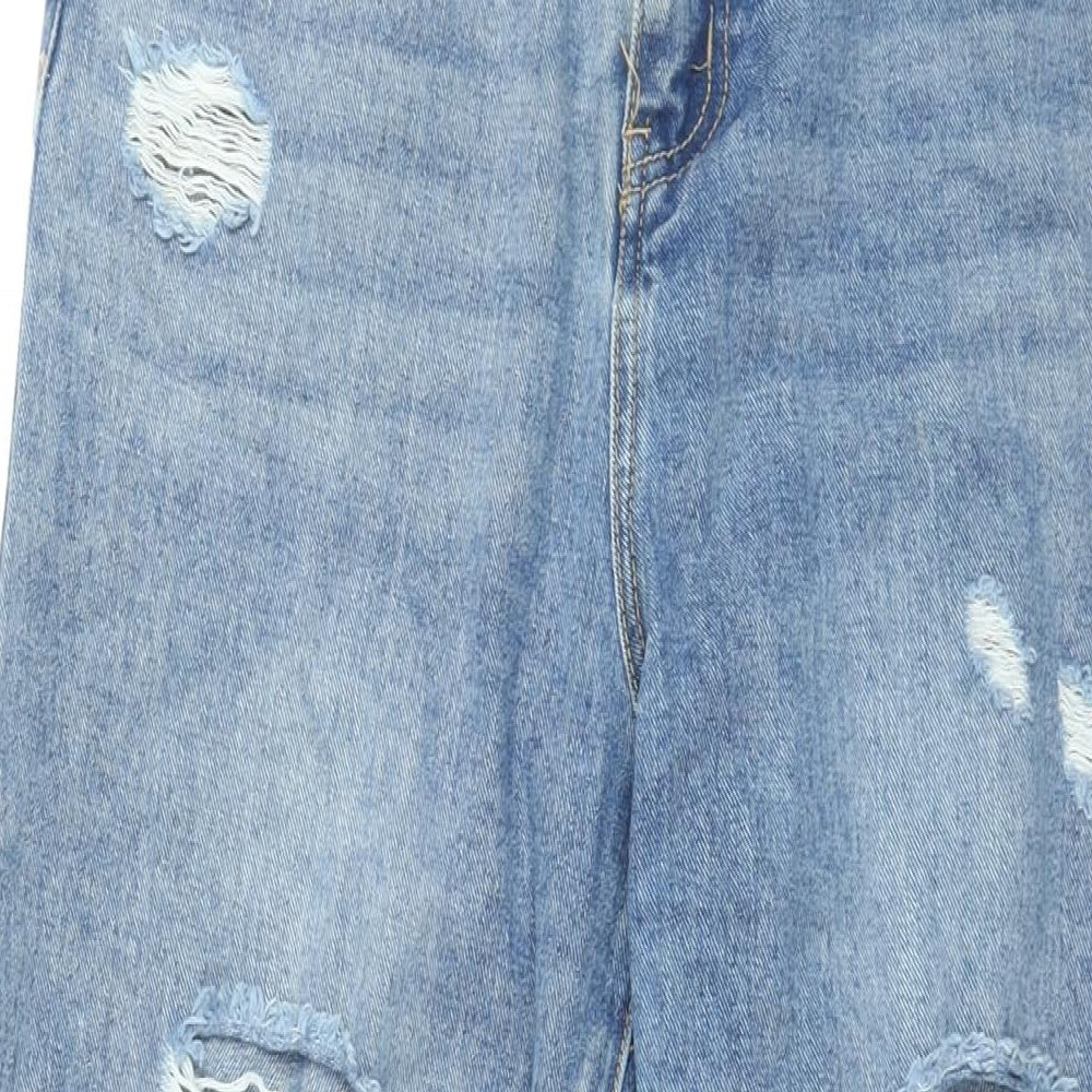 See See Paris Womens Blue Cotton Straight Jeans Size 12 L32 in Regular Zip