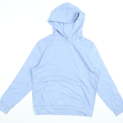 Marks and Spencer Womens Blue Cotton Pullover Hoodie Size S Pullover