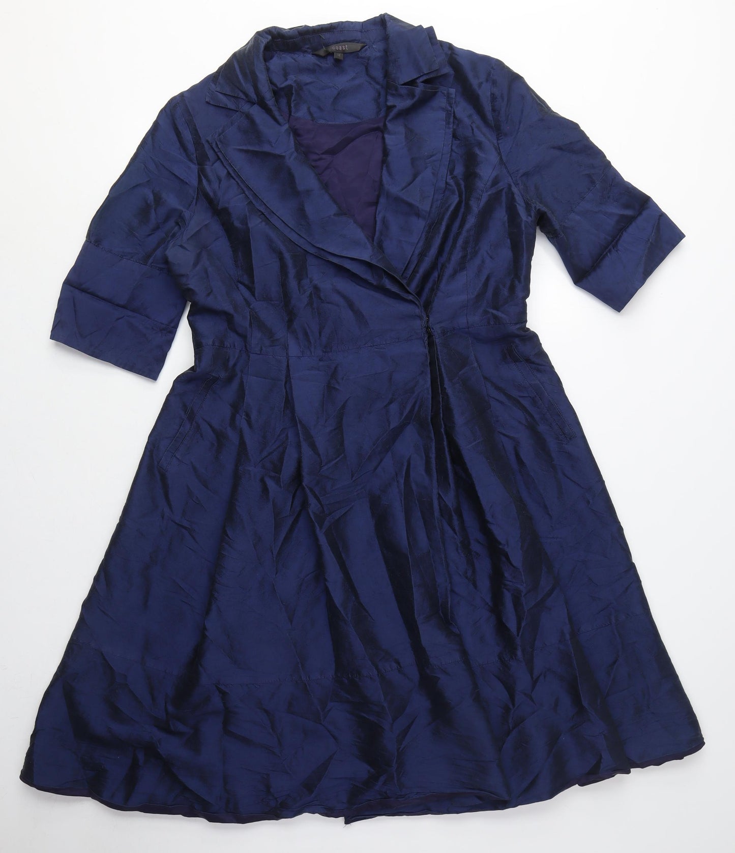 Blue Coast Women's Fit & Flare Dress with Collared Neckline