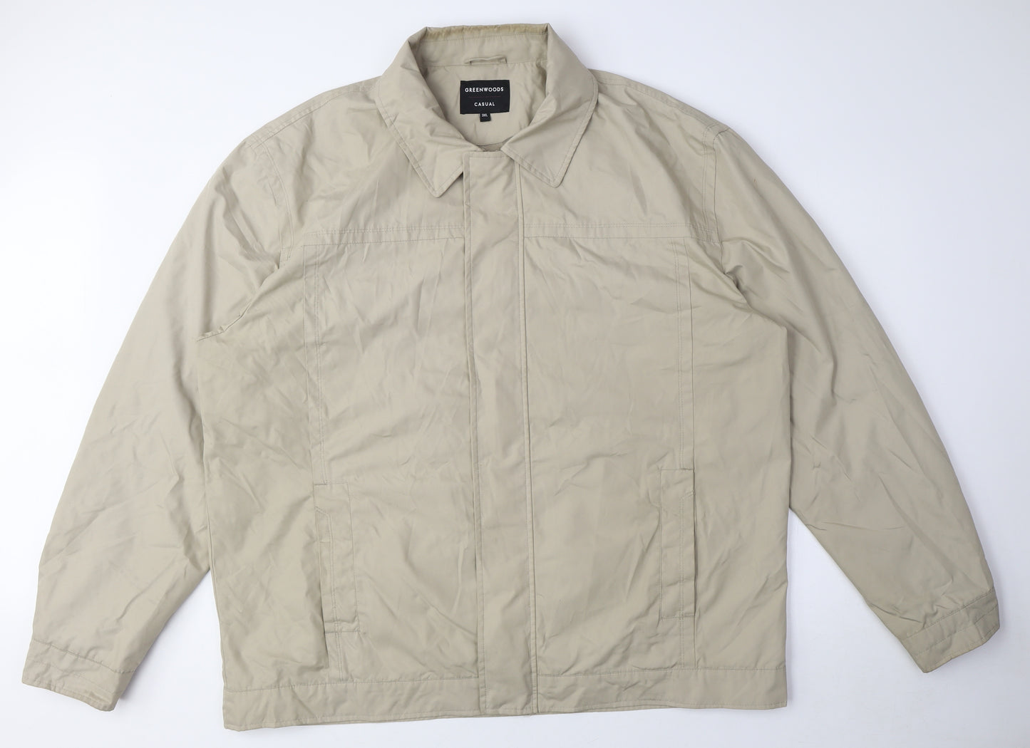 Greenwoods Men's Beige Windbreaker Jacket 3XL Casual