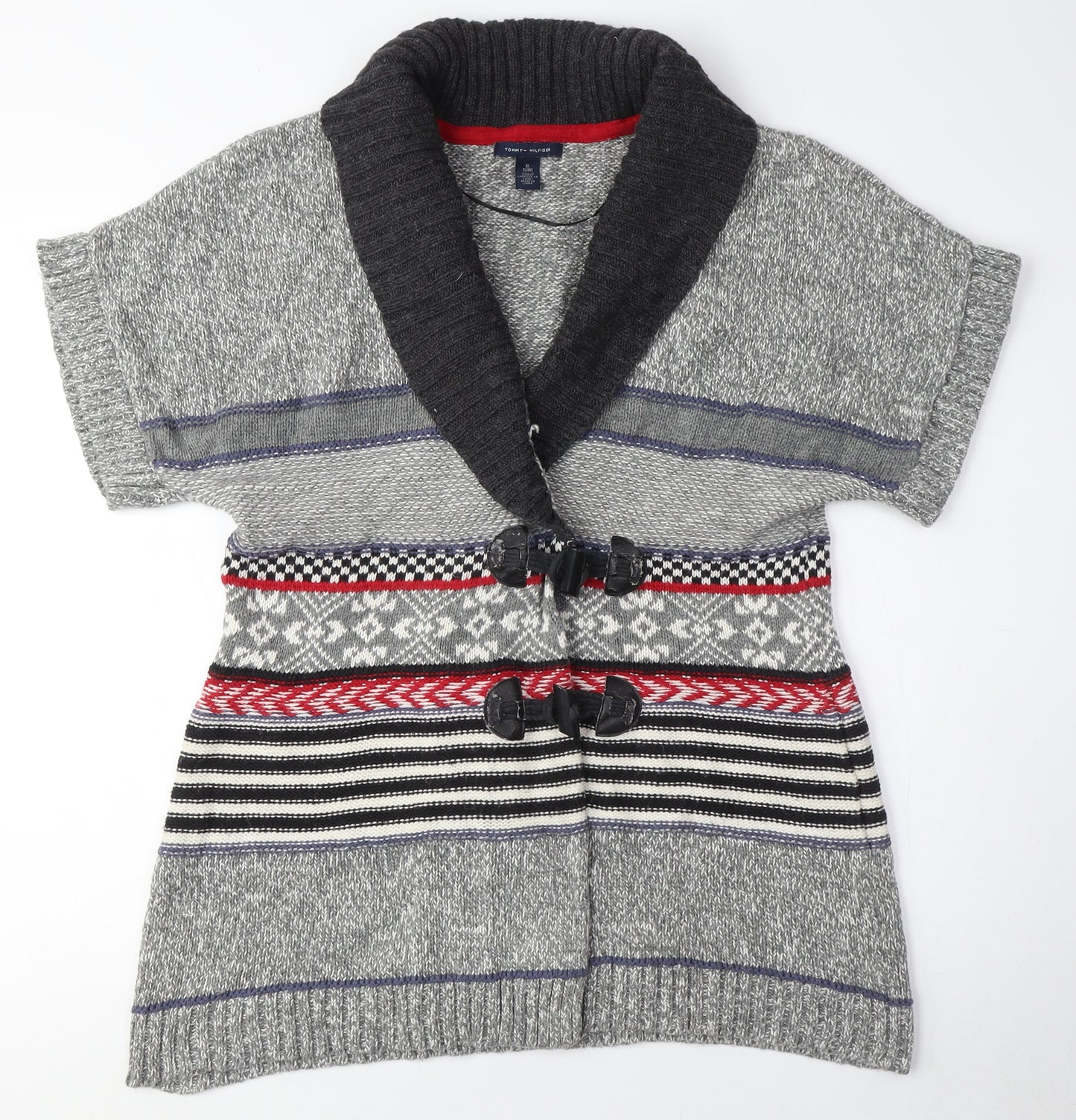 Tommy Hilfiger Women's Grey Cardigan XS Fair Isle