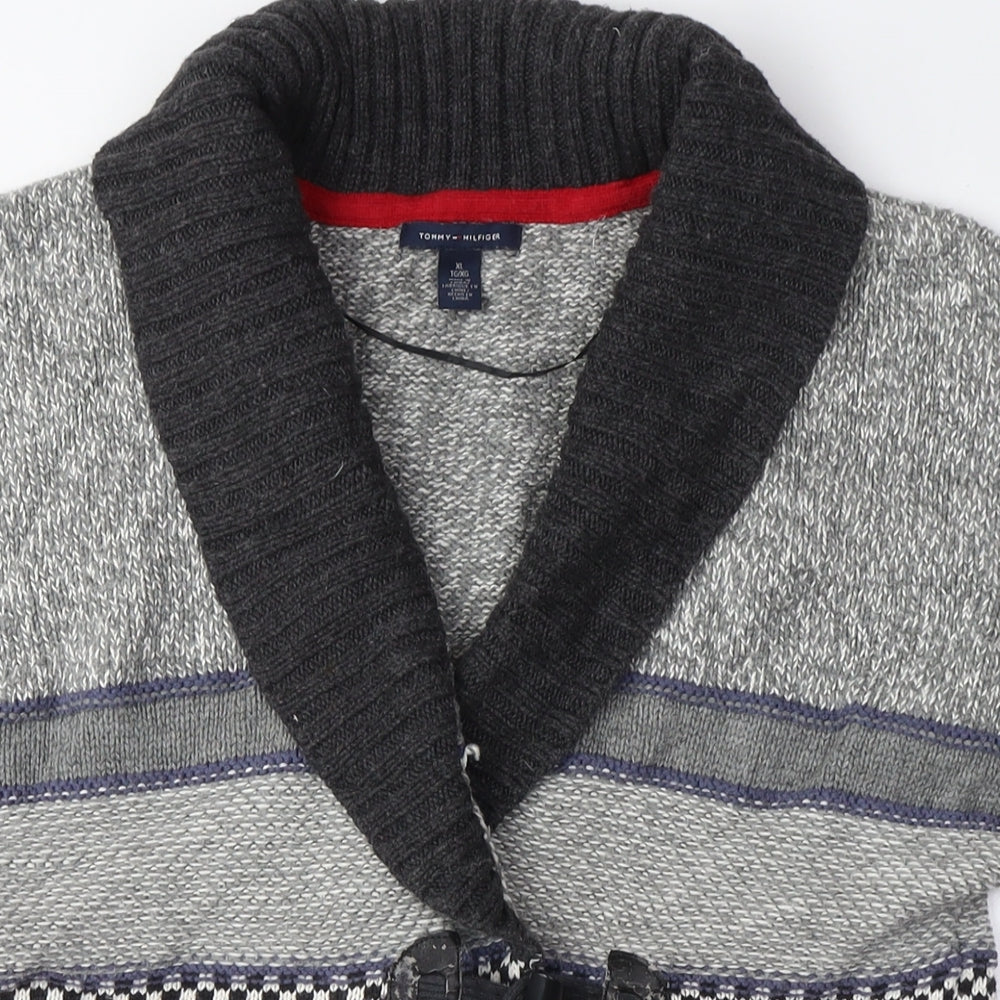 Tommy Hilfiger Women's Grey Cardigan XS Fair Isle