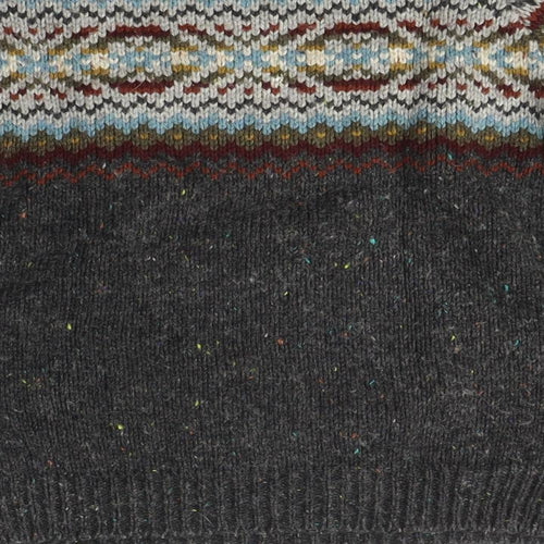 RJR Boys Grey Fair Isle Wool Blend Pullover Jumper, M, Autumn/Winter