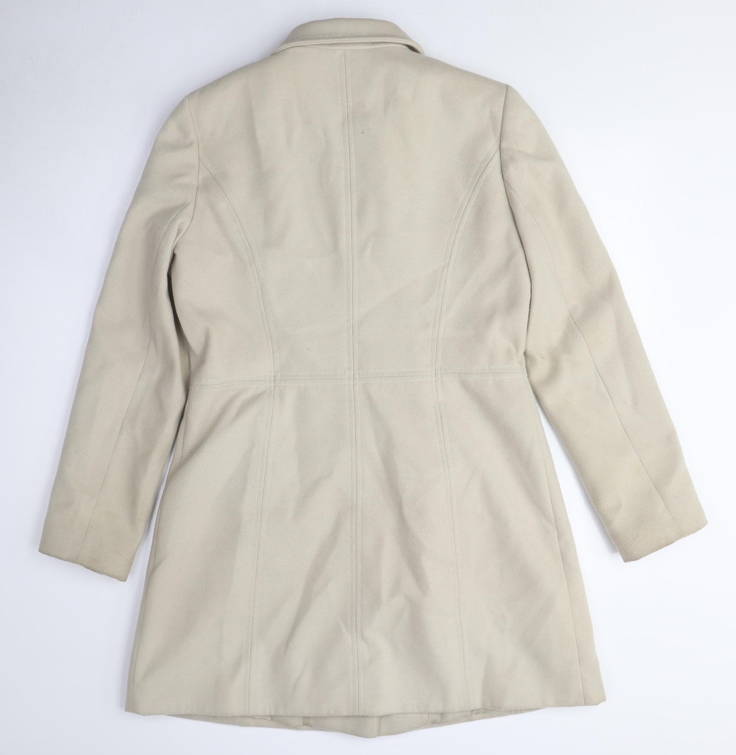 Oasis Women's Beige Wool Blend Overcoat Size M