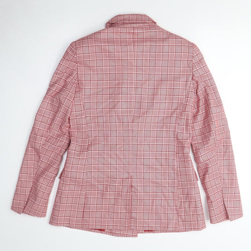 ASOS Women’s Red Plaid Double-Breasted Jacket UK 12