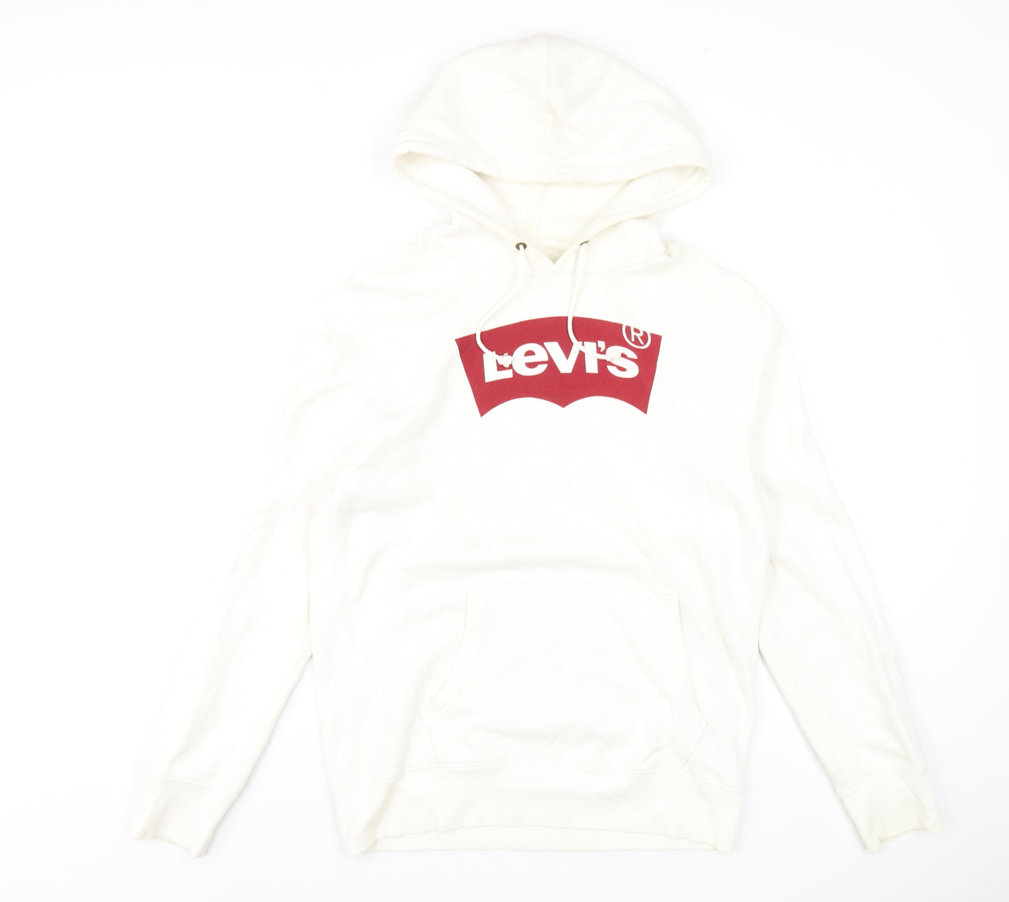 Levi's Mens White Cotton Pullover Hoodie Size M