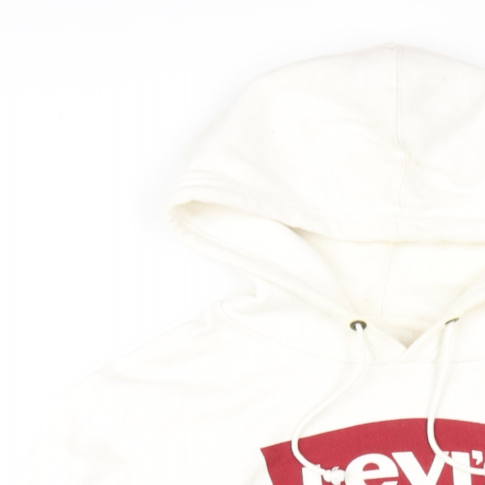 Levi's Mens White Cotton Pullover Hoodie Size M