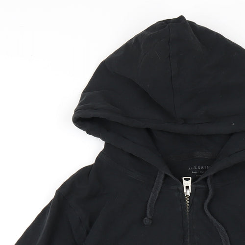 AllSaints Mens Black Cotton Full Zip Hoodie Size S