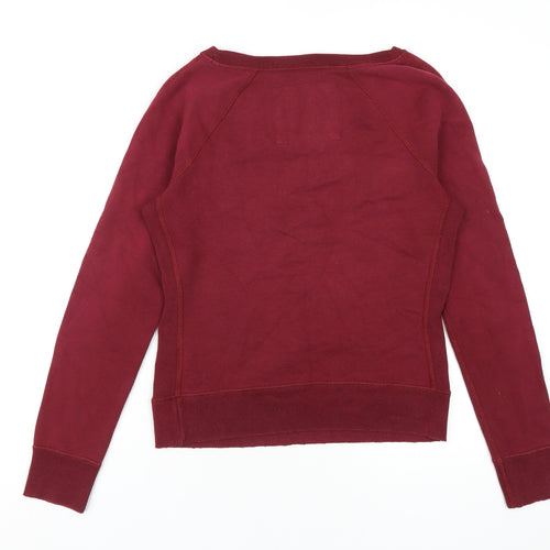 Abercrombie & Fitch Womens Red Cotton Pullover Sweatshirt Size M Pullover