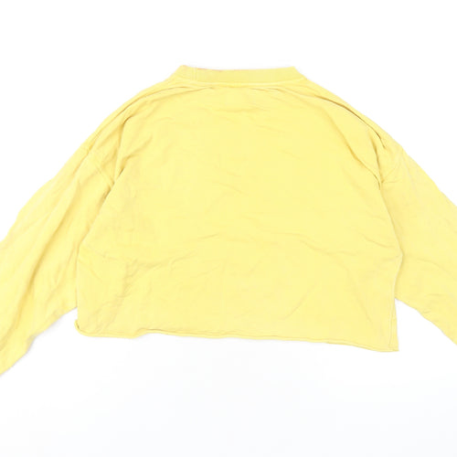 Pull&Bear Womens Yellow Cotton Pullover Sweatshirt Size M Pullover