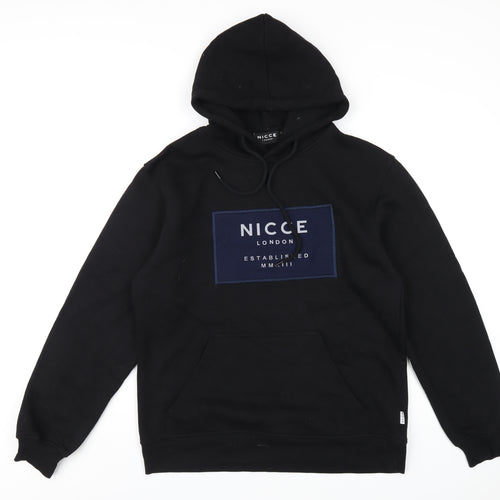 NICCE Mens Black Cotton Pullover Hoodie Size M