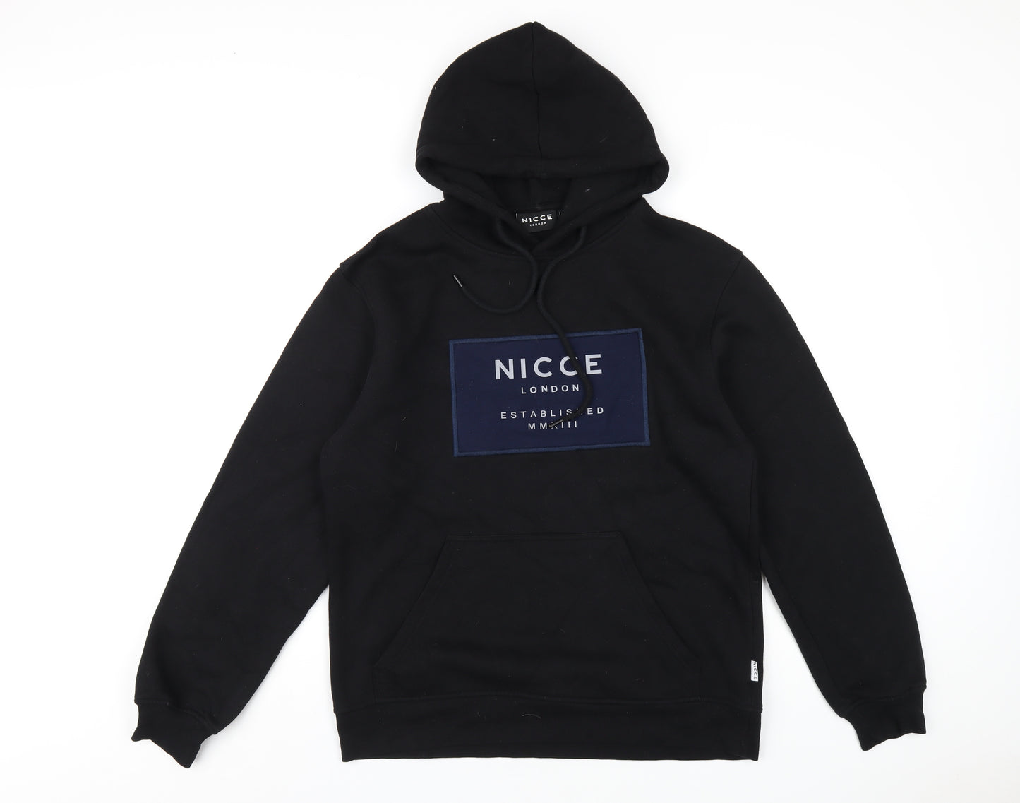 NICCE Mens Black Cotton Pullover Hoodie Size M