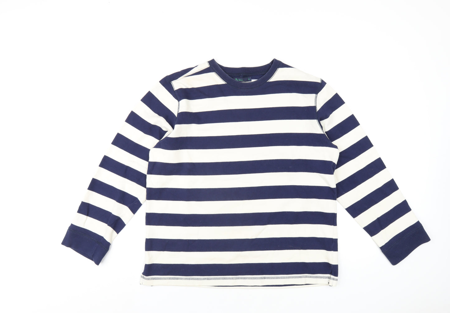 Boden Womens Blue Striped Cotton Pullover Sweatshirt Size M Pullover