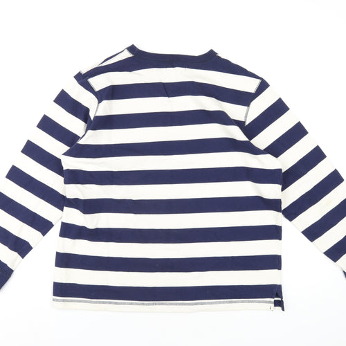 Boden Womens Blue Striped Cotton Pullover Sweatshirt Size M Pullover