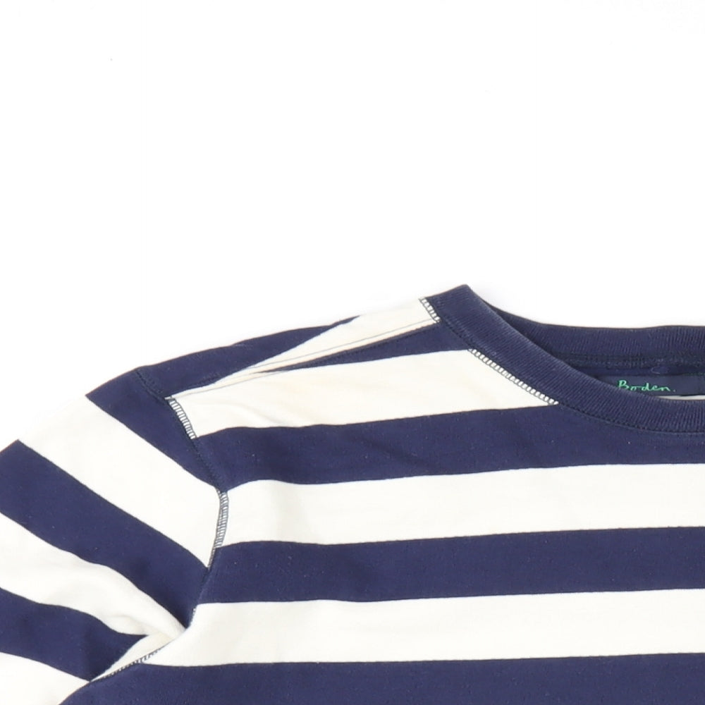 Boden Womens Blue Striped Cotton Pullover Sweatshirt Size M Pullover