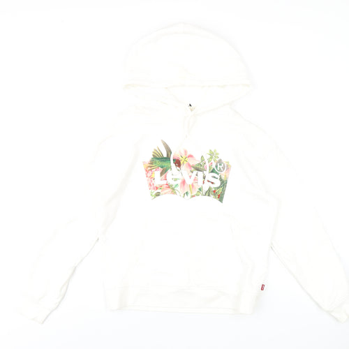 Levi's Womens White Cotton Pullover Hoodie Size XS Pullover