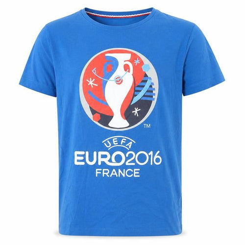 Euro 2016 Boys Blue Cotton Basic T-Shirt Size S Round Neck Pullover - Euro 2016 France
