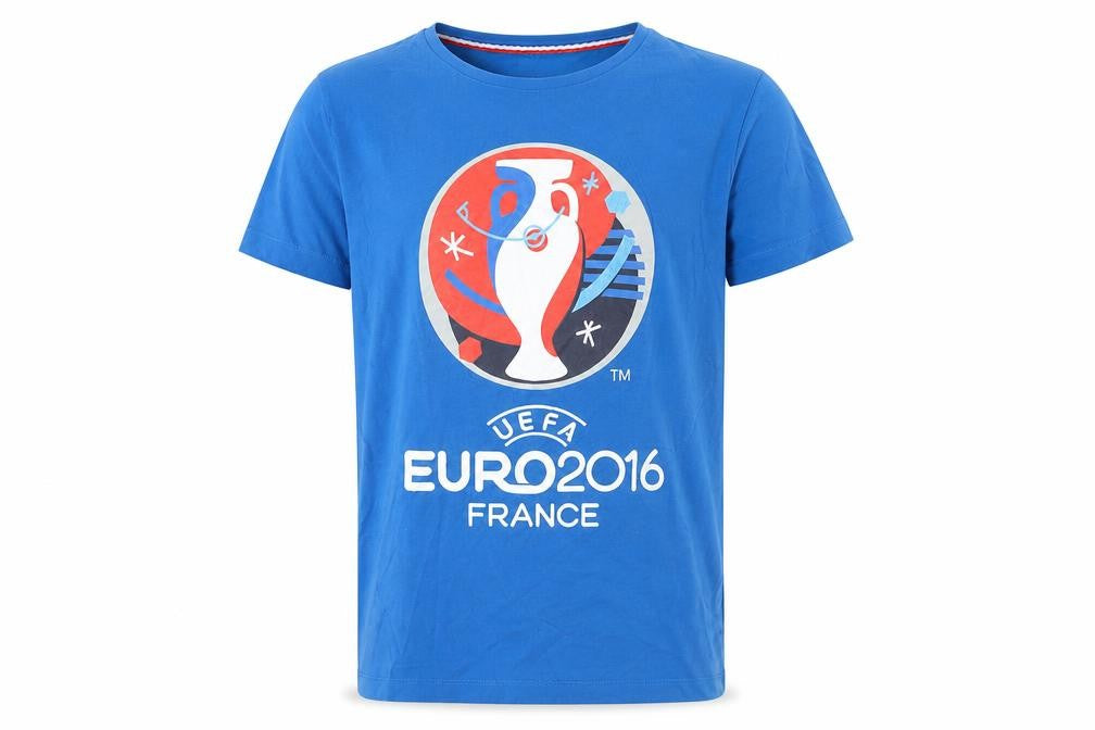 Euro 2016 Boys Blue Cotton Basic T-Shirt Size S Round Neck Pullover - Euro 2016 France