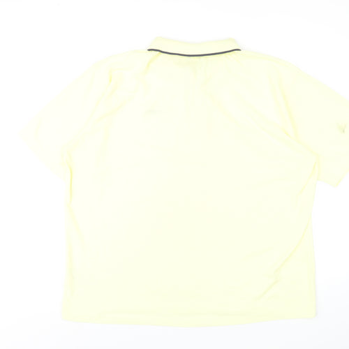 Umbro Mens Yellow Polyester Polo Size 2XL Collared Button