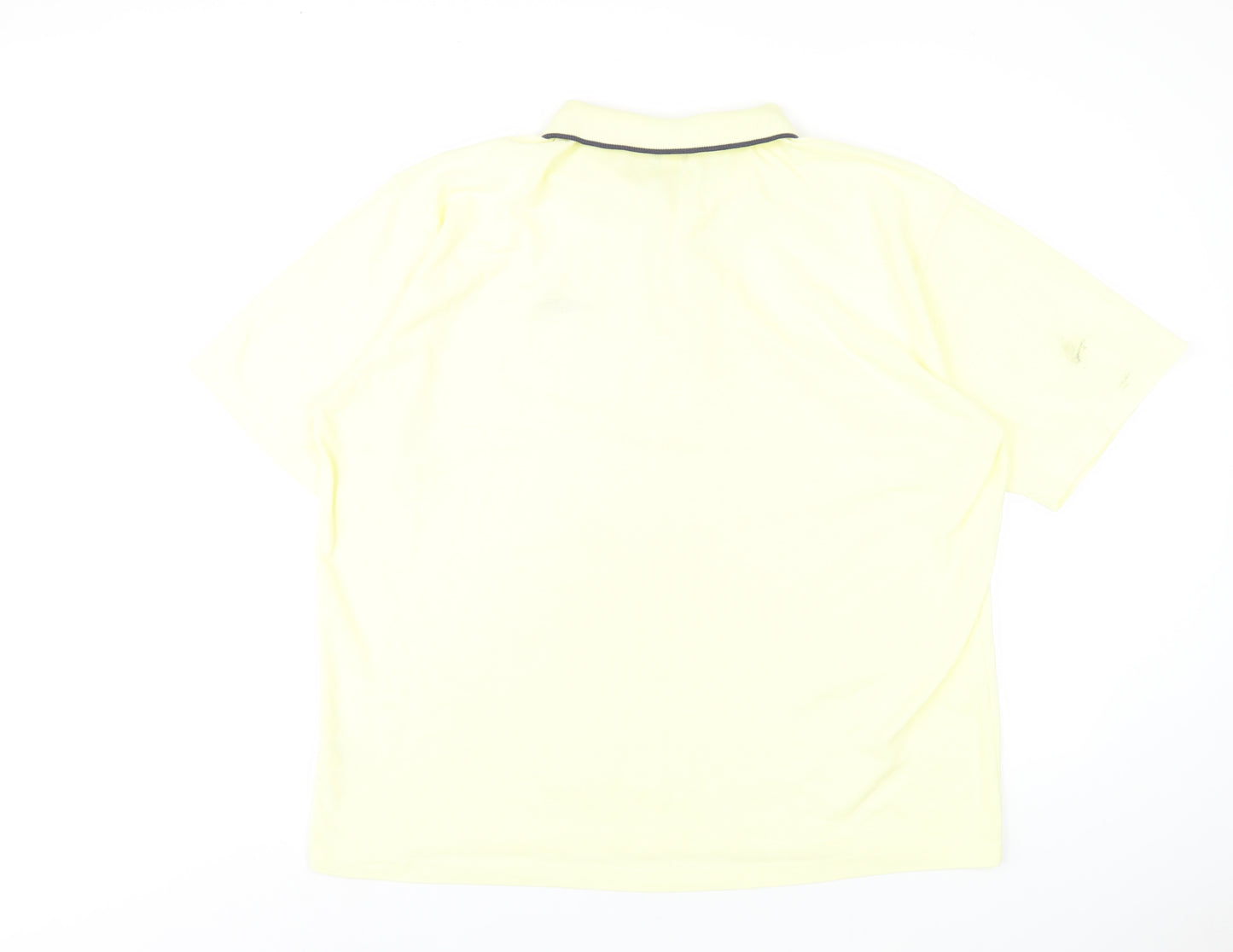 Umbro Mens Yellow Polyester Polo Size 2XL Collared Button