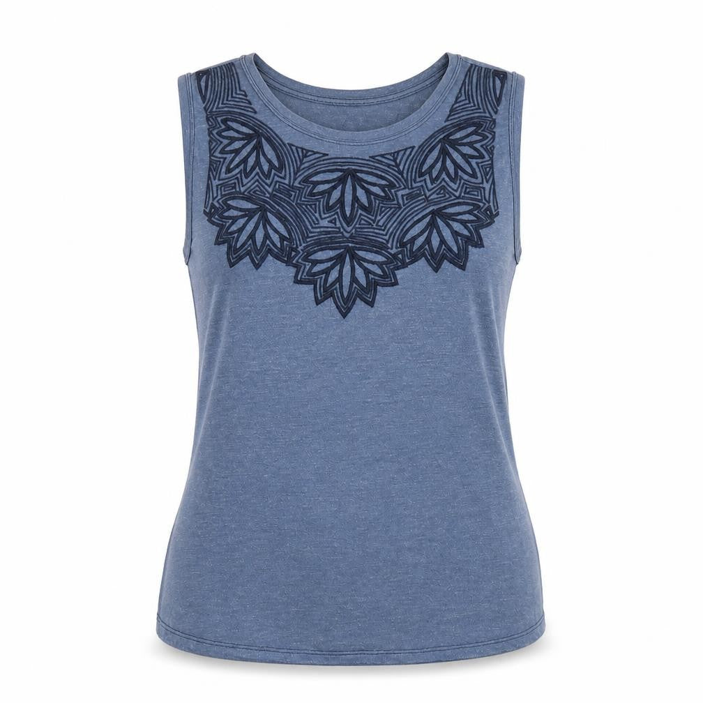 Gap Womens Blue Cotton Basic Tank Size M Round Neck