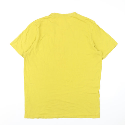 RAB Mens Yellow Cotton T-Shirt Size L Round Neck