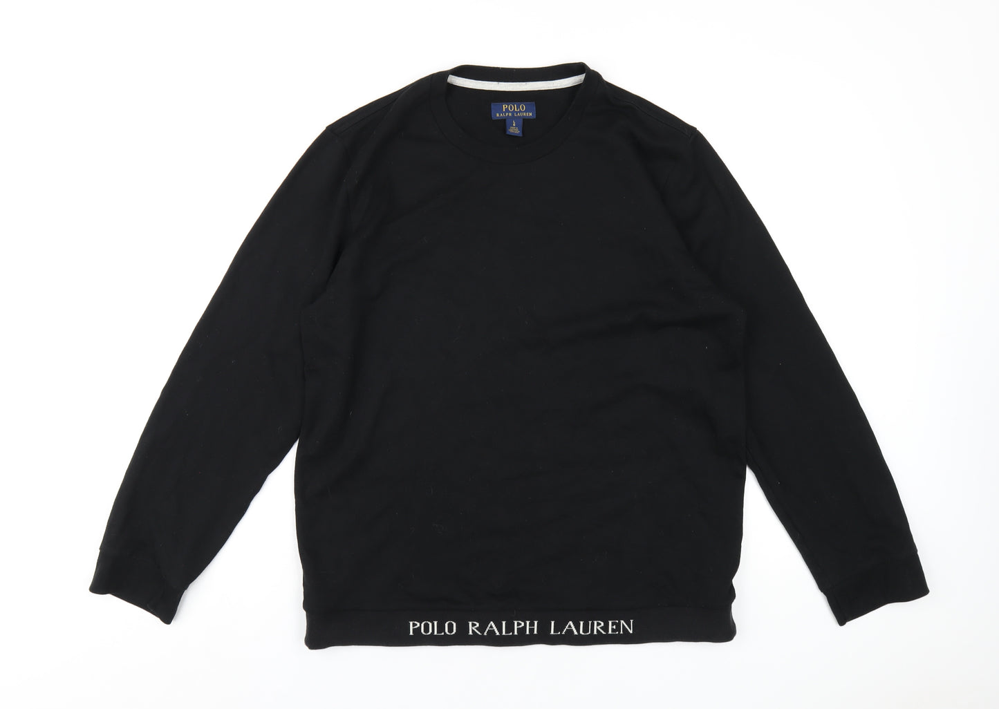 Polo Ralph Lauren Mens Black Cotton Pullover Sweatshirt Size L