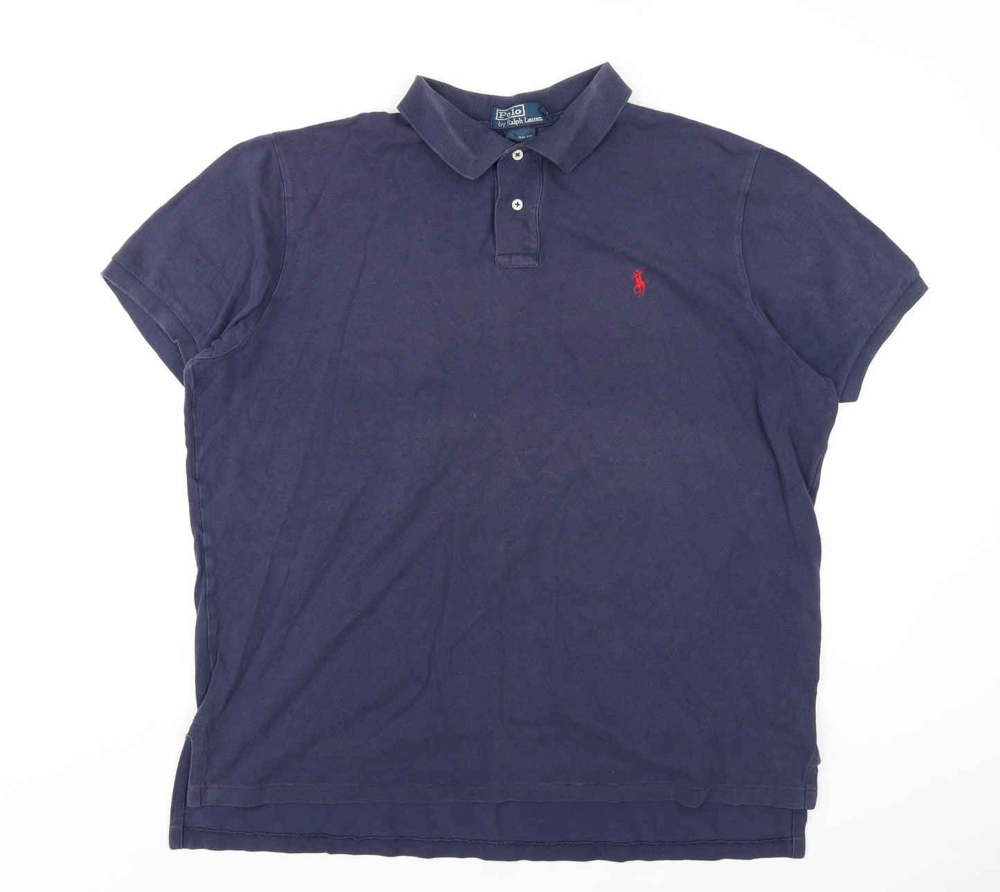 Polo Ralph Lauren Mens Blue Cotton Polo Size 2XL Collared Button