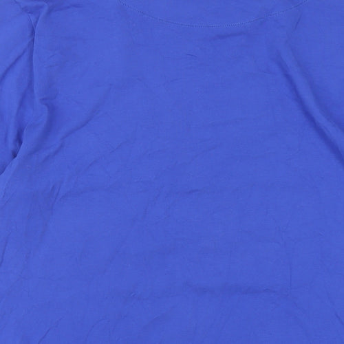 Pretty Green Mens Blue Cotton T-Shirt Size M Round Neck