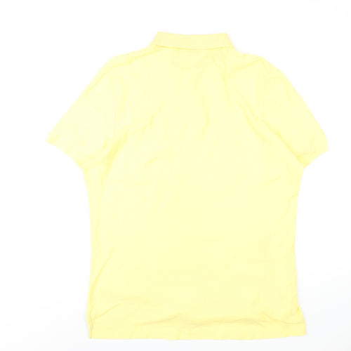 Original Penguin Mens Yellow Cotton Polo Size L Collared Button