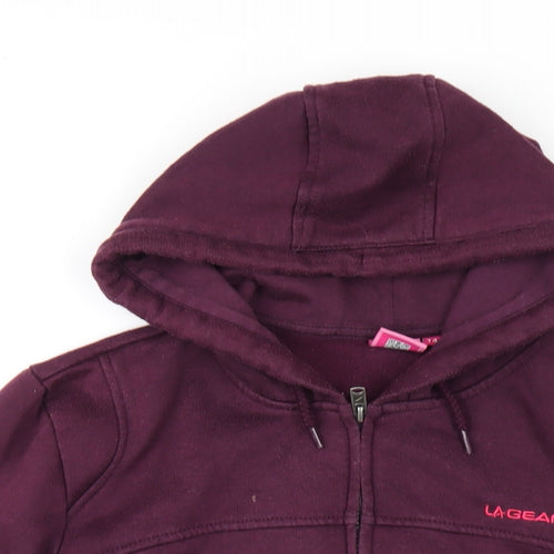 LA Gear Womens Purple Polyester Full Zip Hoodie Size 14 Zip