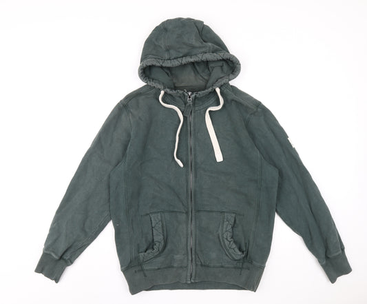 Lazy Jacks Mens Green Cotton Full Zip Hoodie Size S