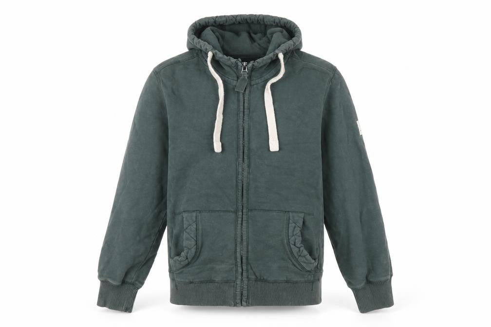 Lazy Jacks Mens Green Cotton Full Zip Hoodie Size S