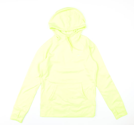 Nike Mens Yellow Polyester Pullover Hoodie Size S