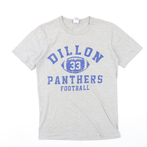 Dillon Panthers Mens Grey Cotton T-Shirt Size S Round Neck - Dillon Panthers Football