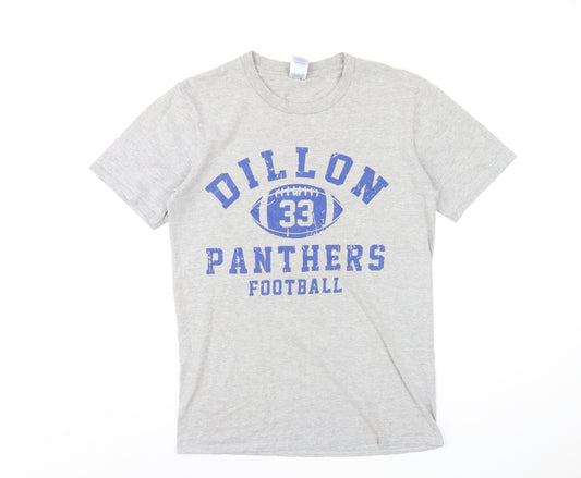 Dillon Panthers Mens Grey Cotton T-Shirt Size S Round Neck - Dillon Panthers Football