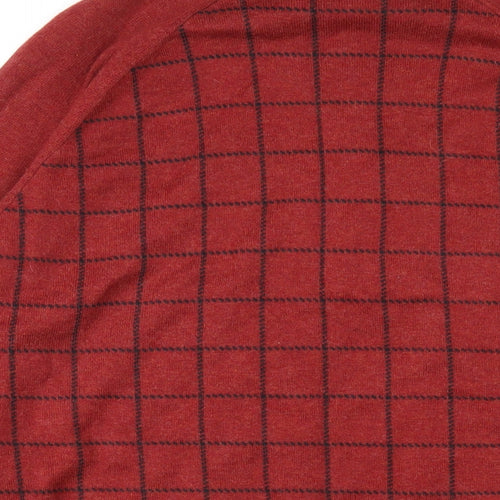 Ashworth Mens Red Check Cotton Pullover Sweatshirt Size L