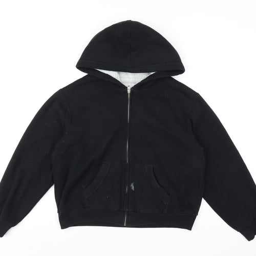 Hollister Womens Black Cotton Full Zip Hoodie Size S Zip