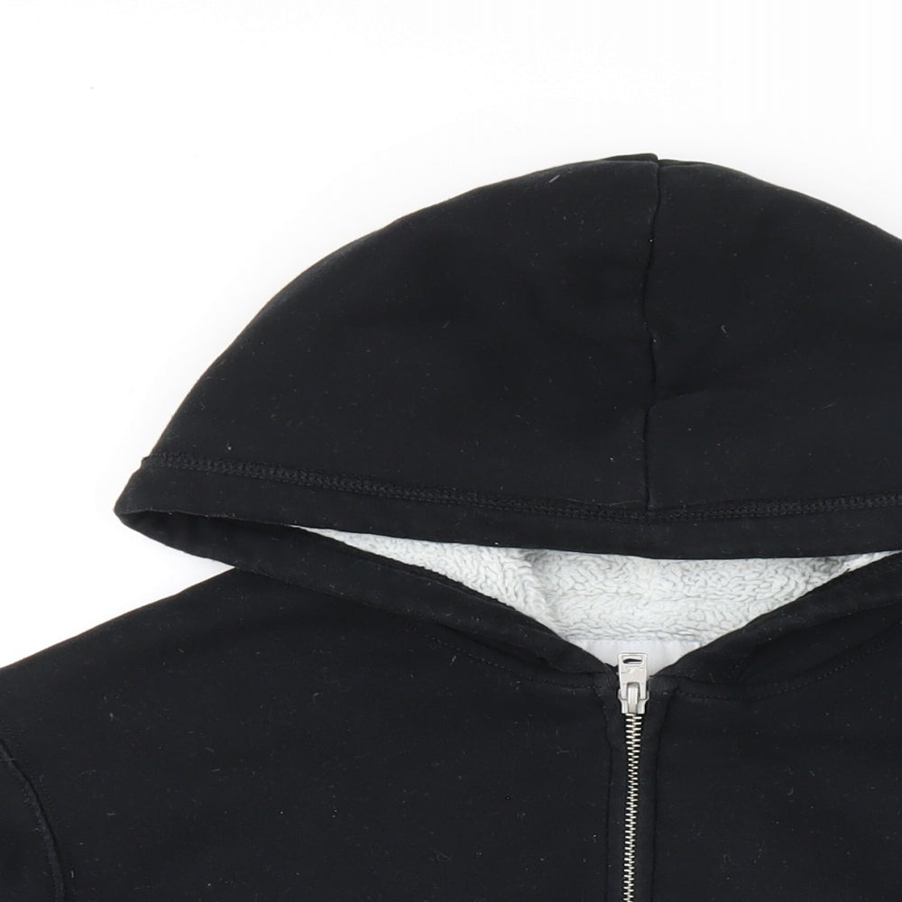 Hollister Womens Black Cotton Full Zip Hoodie Size S Zip