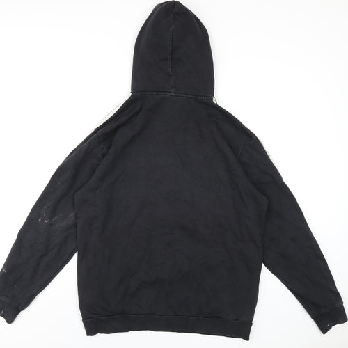 adidas Mens Black Cotton Pullover Hoodie Size M