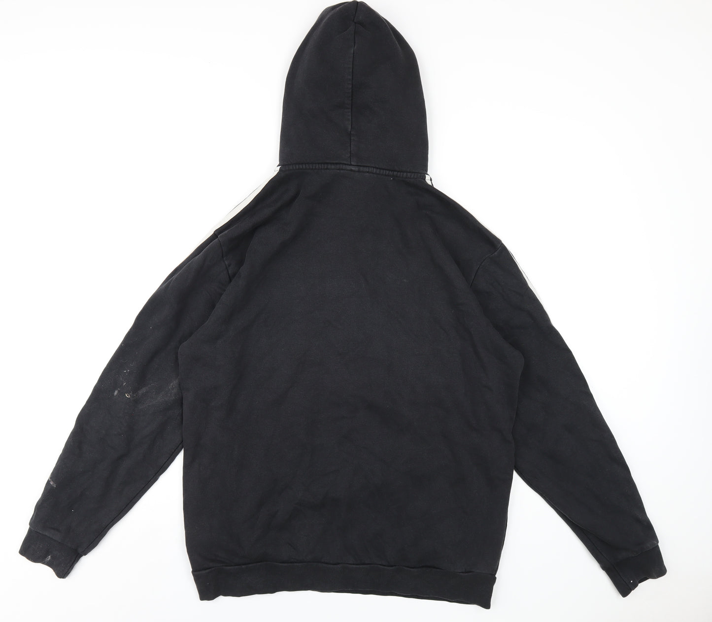 adidas Mens Black Cotton Pullover Hoodie Size M