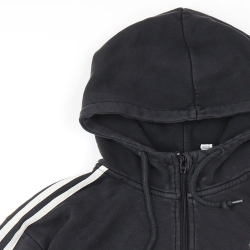 adidas Mens Black Cotton Pullover Hoodie Size M