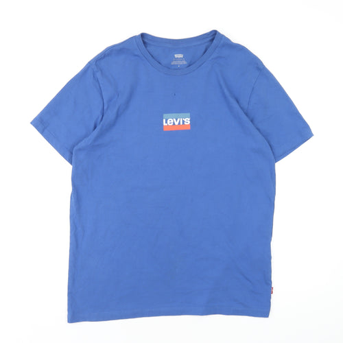 Levi's Mens Blue Cotton T-Shirt Size M Round Neck