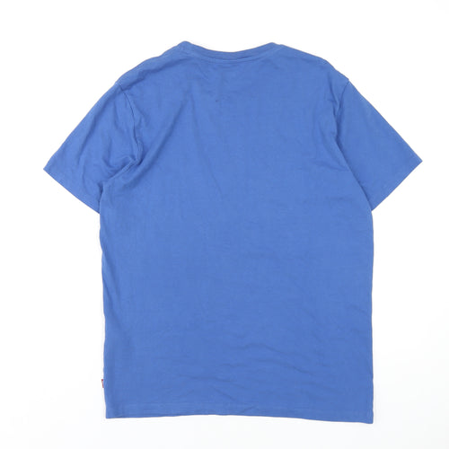 Levi's Mens Blue Cotton T-Shirt Size M Round Neck