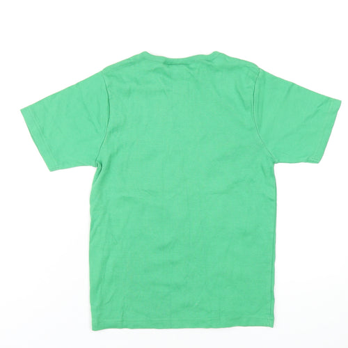 Mini Boden Girls Green Cotton Basic T-Shirt Size 13-14 Years Round Neck Pullover