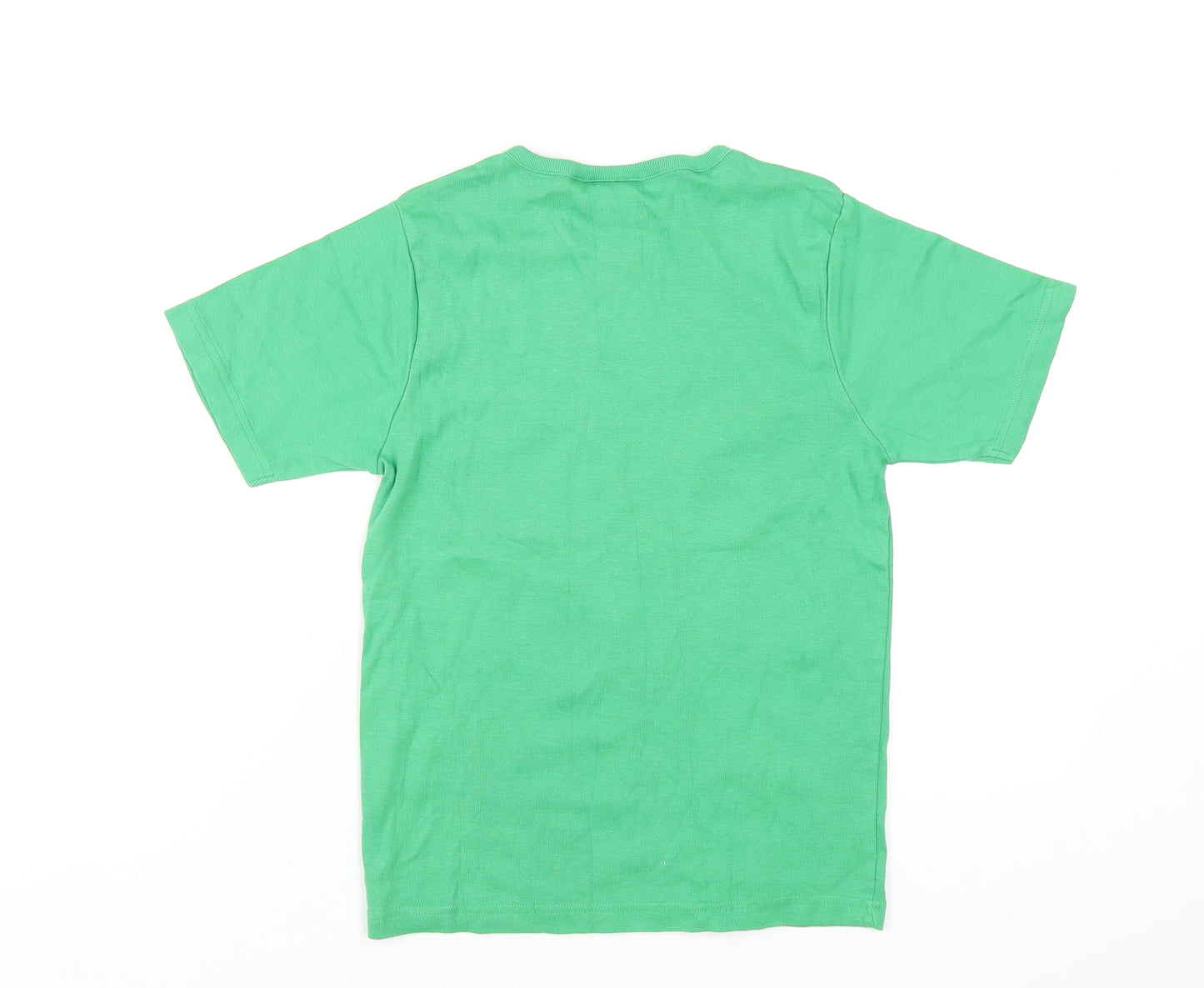 Mini Boden Girls Green Cotton Basic T-Shirt Size 13-14 Years Round Neck Pullover