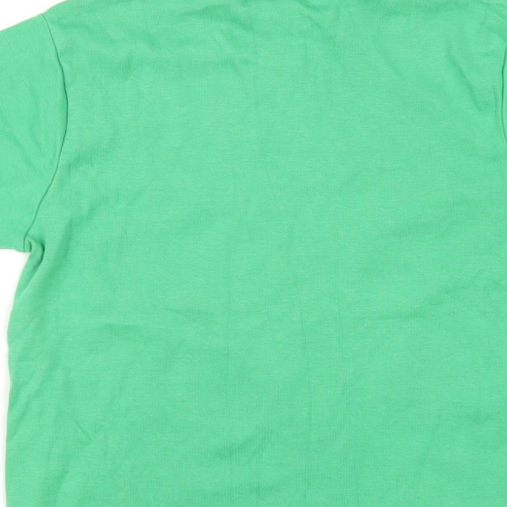 Mini Boden Girls Green Cotton Basic T-Shirt Size 13-14 Years Round Neck Pullover