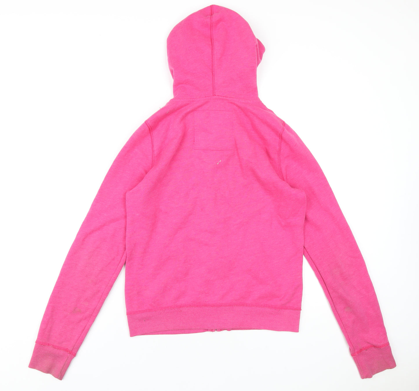 Hollister Womens Pink Cotton Full Zip Hoodie Size L Zip