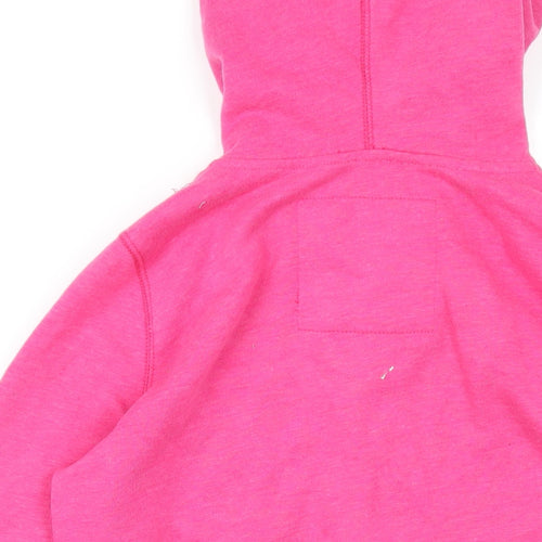 Hollister Womens Pink Cotton Full Zip Hoodie Size L Zip